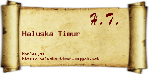 Haluska Timur névjegykártya